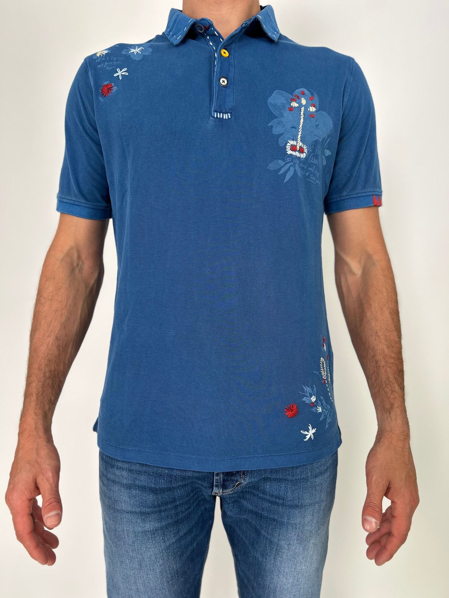 Polo mm piquet con stampe e ricami
