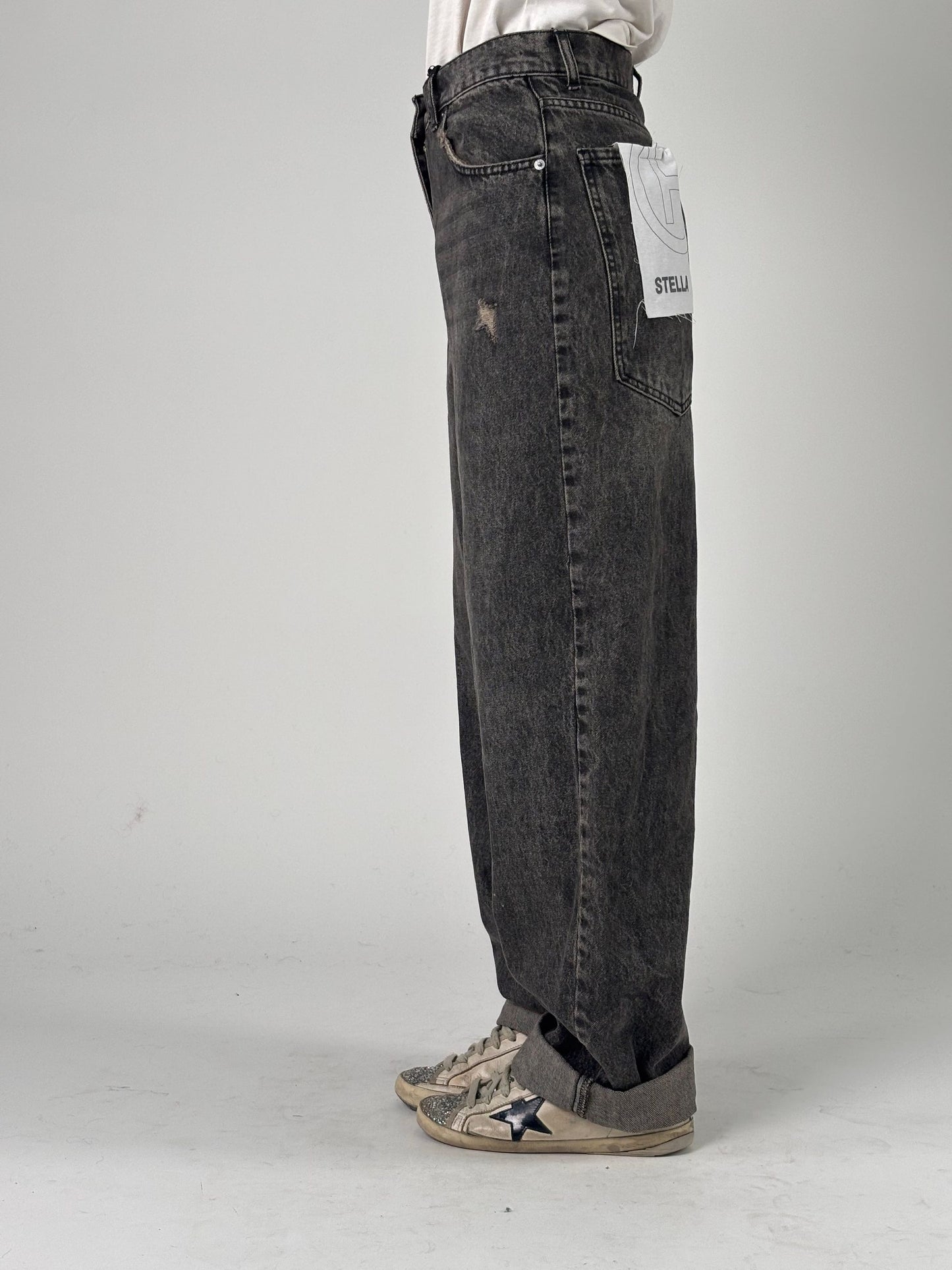 Jeans mod. stella con gamba larga