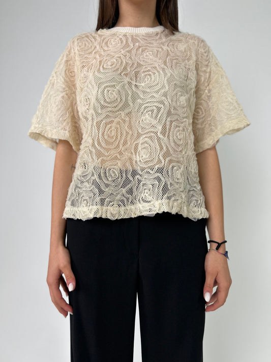T-shirt mm operata modello cropped