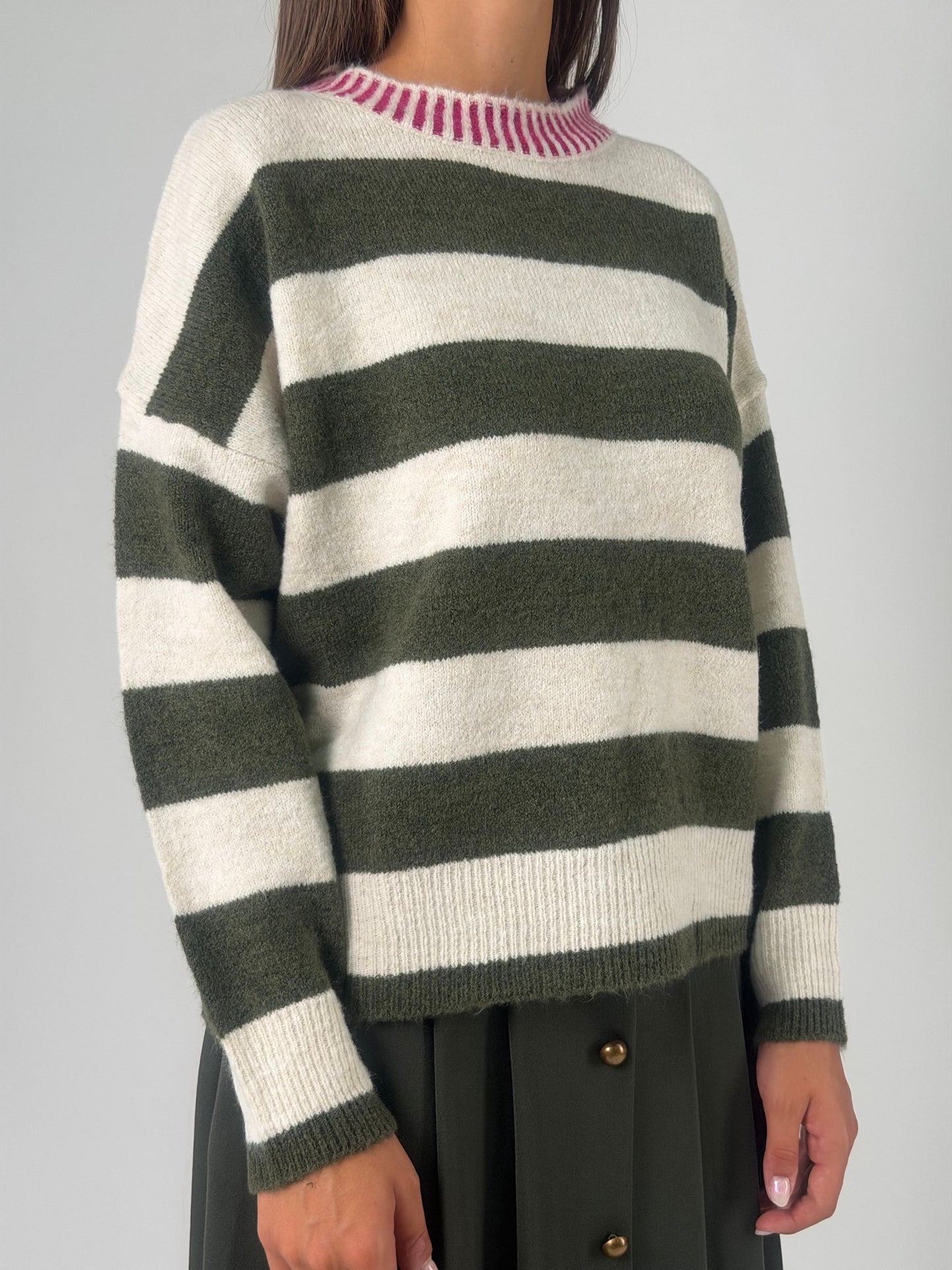 Maglia girocollo a righe