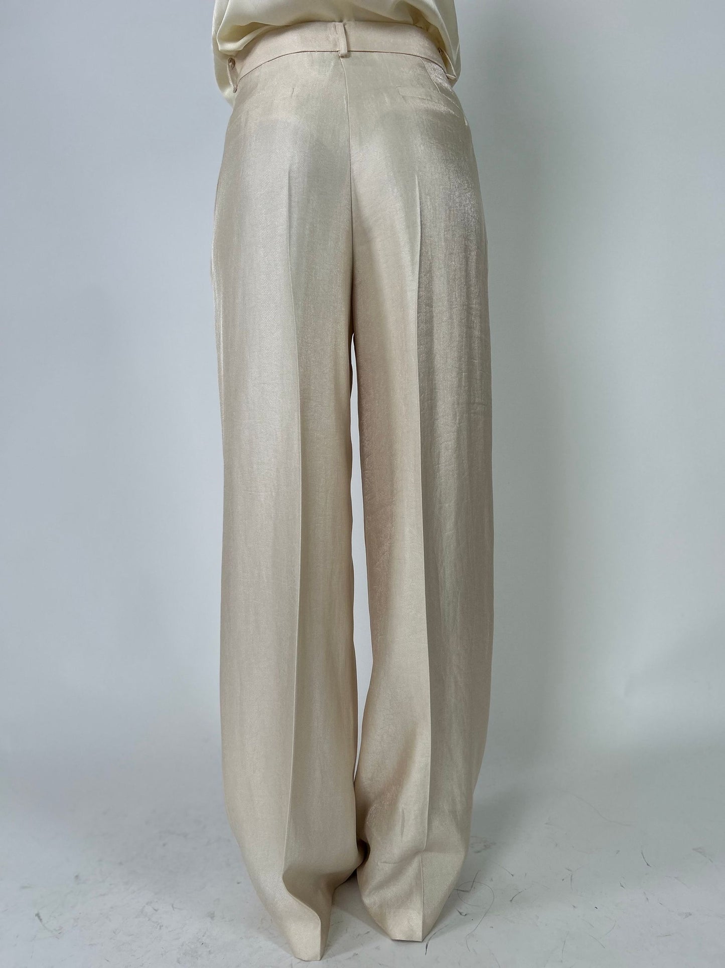 Pantalone Palazzo laminato burro