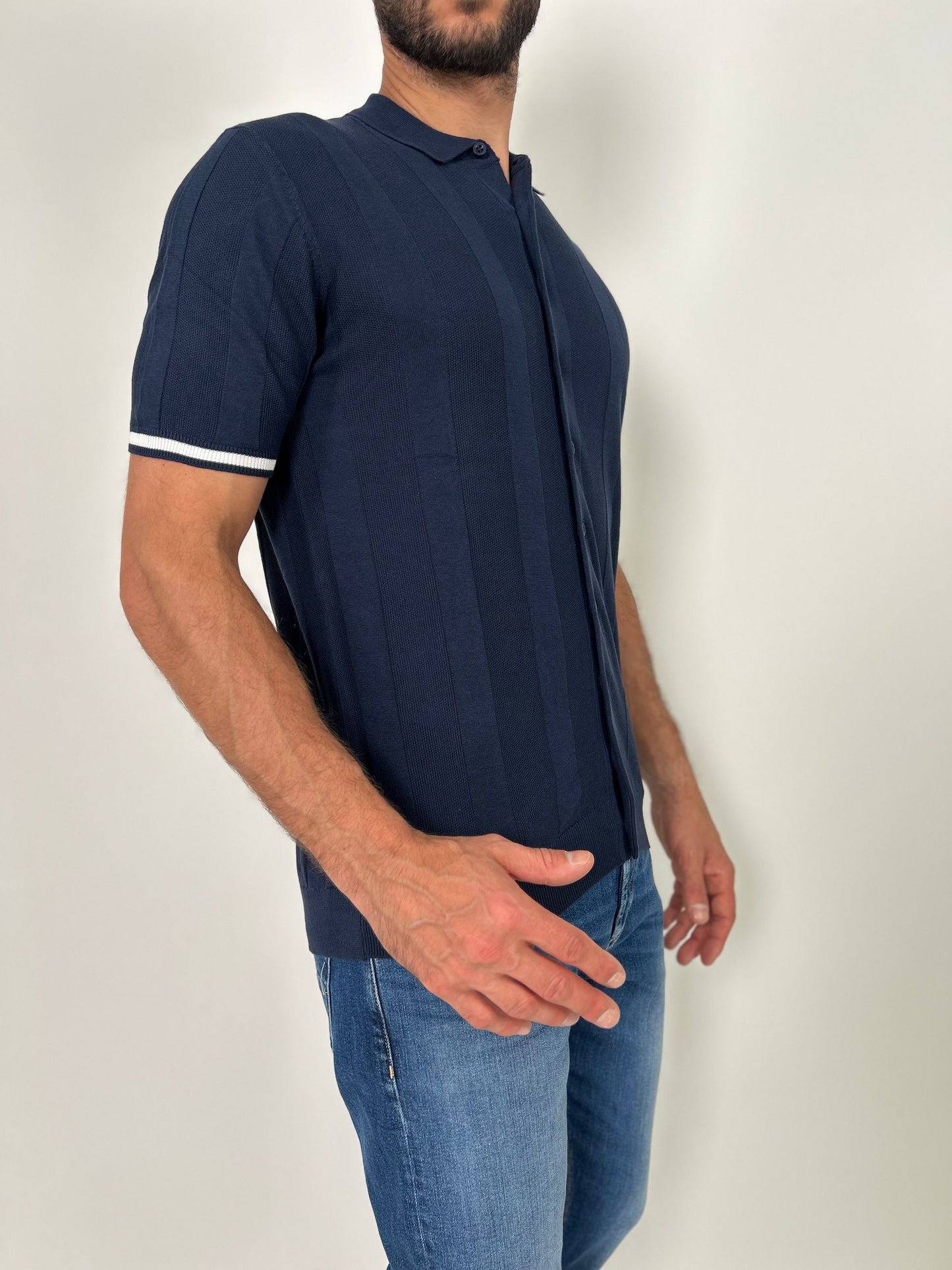 Cardigan mm con colletto polo