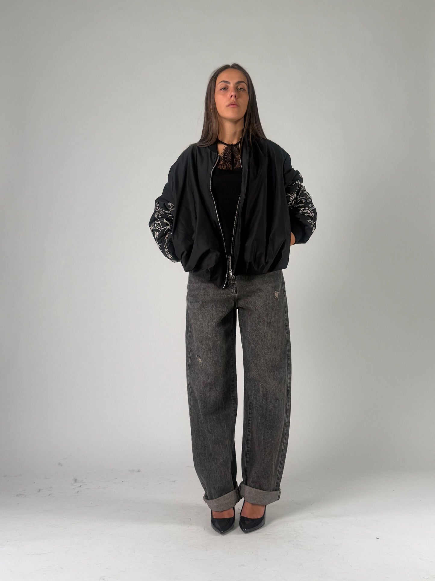 Jeans mod. stella con gamba larga