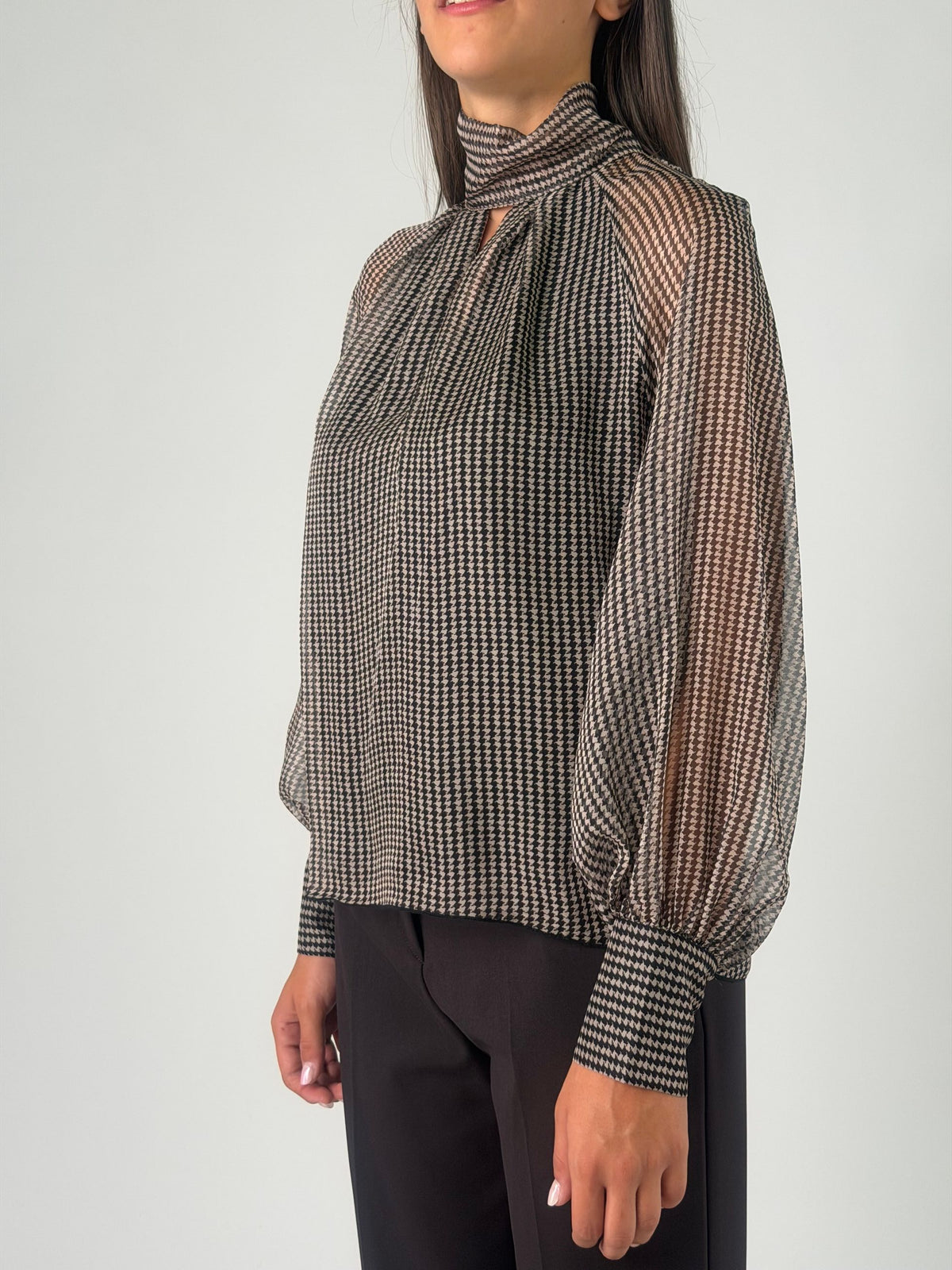 Blusa ml pied de poule