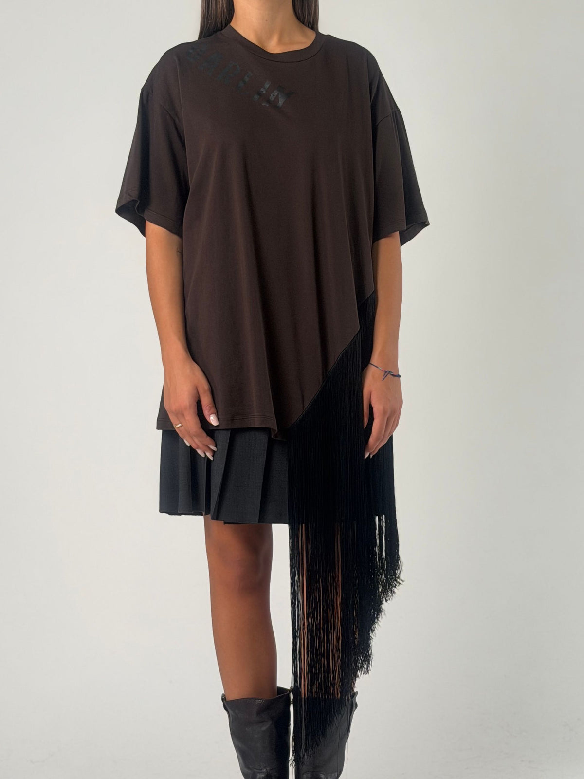 T-shirt mm con frangia laterale
