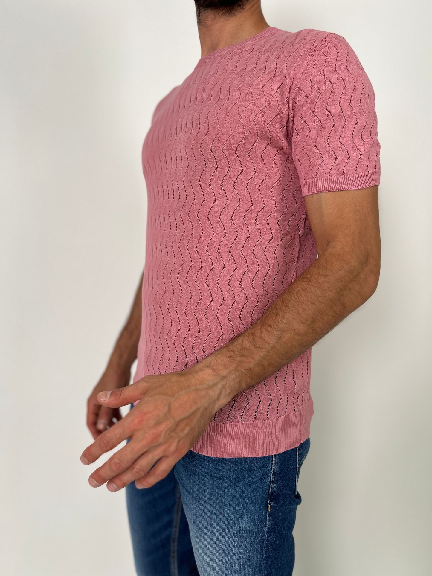 Maglia mm girocollo traforata