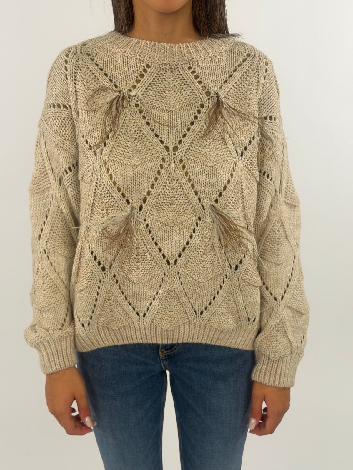 Maglia girocollo cropped