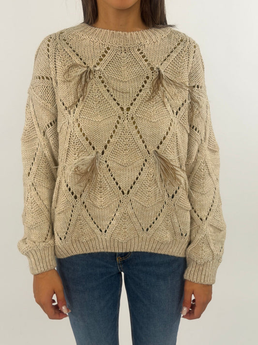 Maglia girocollo cropped
