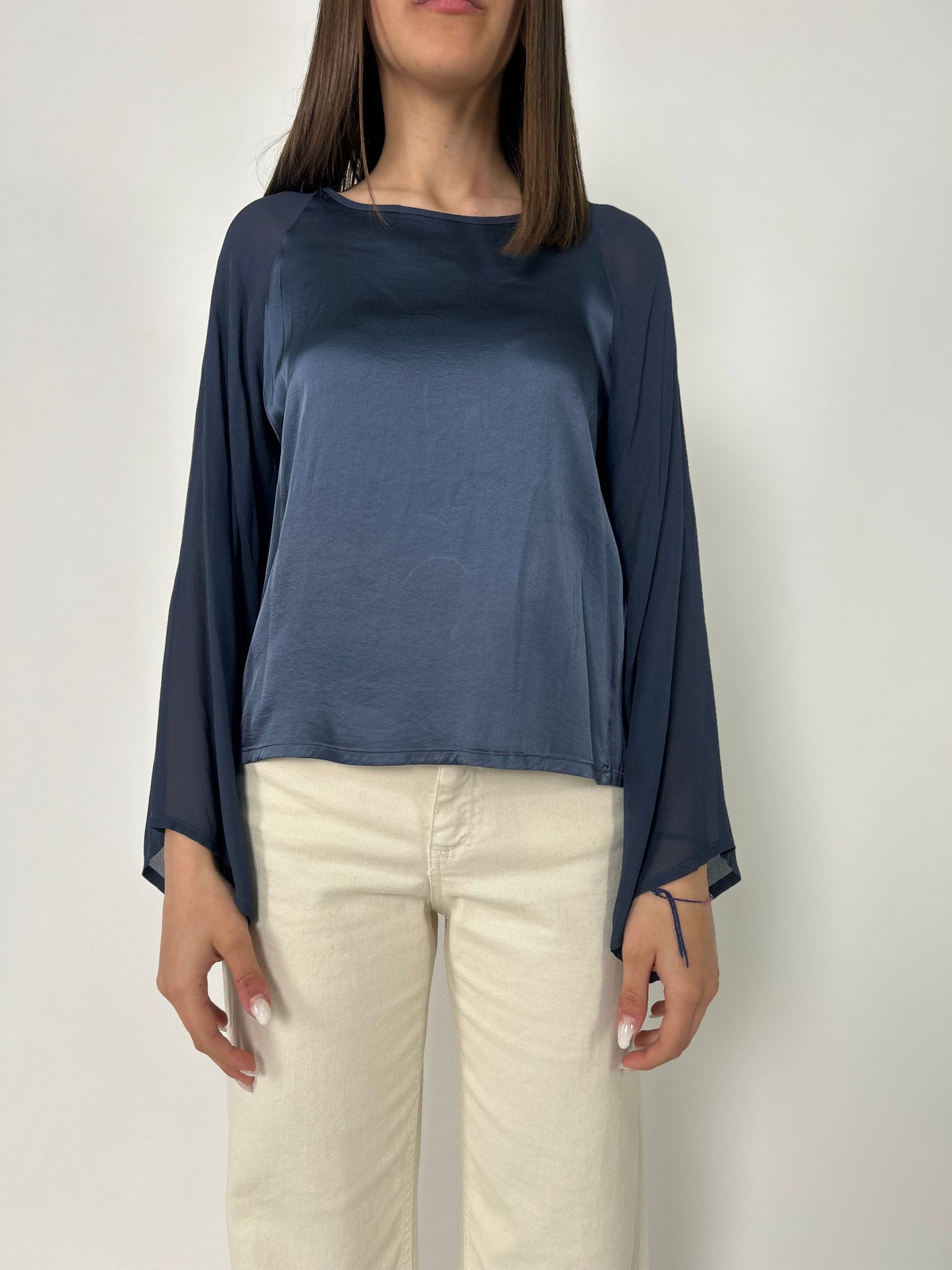 Blusa in Viscosa effetto raso con ml ampia
