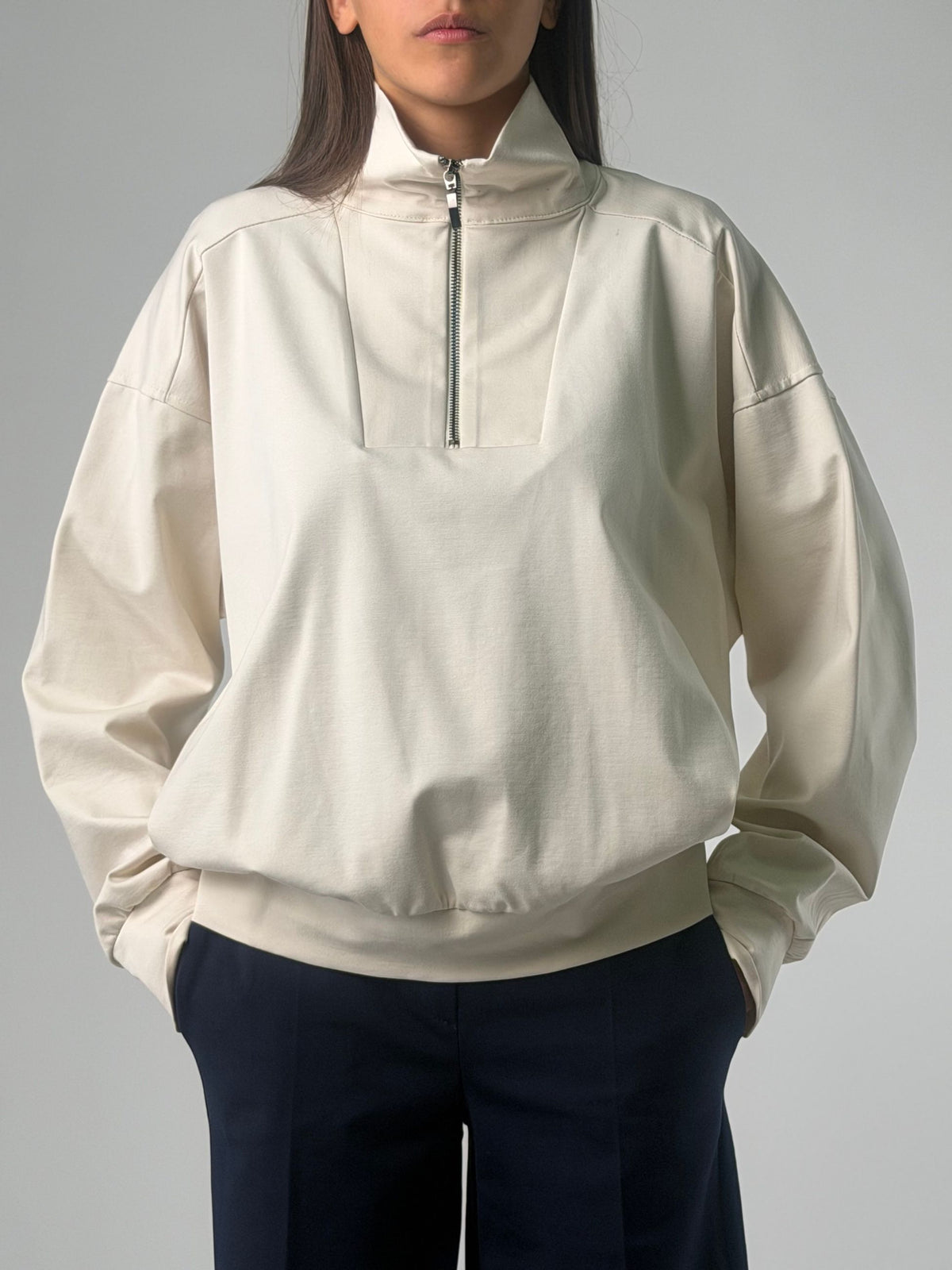 Felpa collo zip