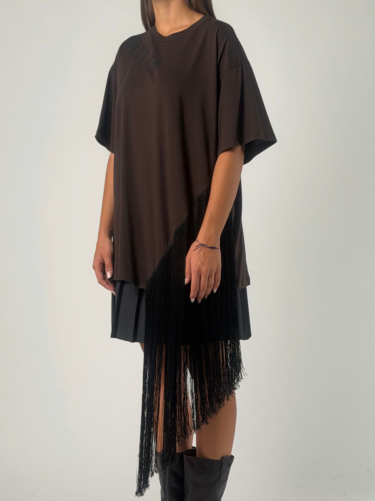 T-shirt mm con frangia laterale