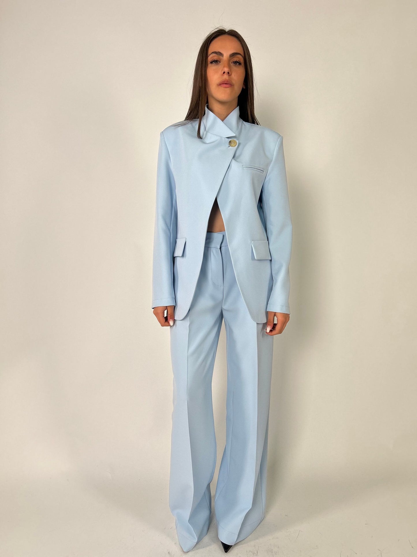 Pantalone palazzo con pences