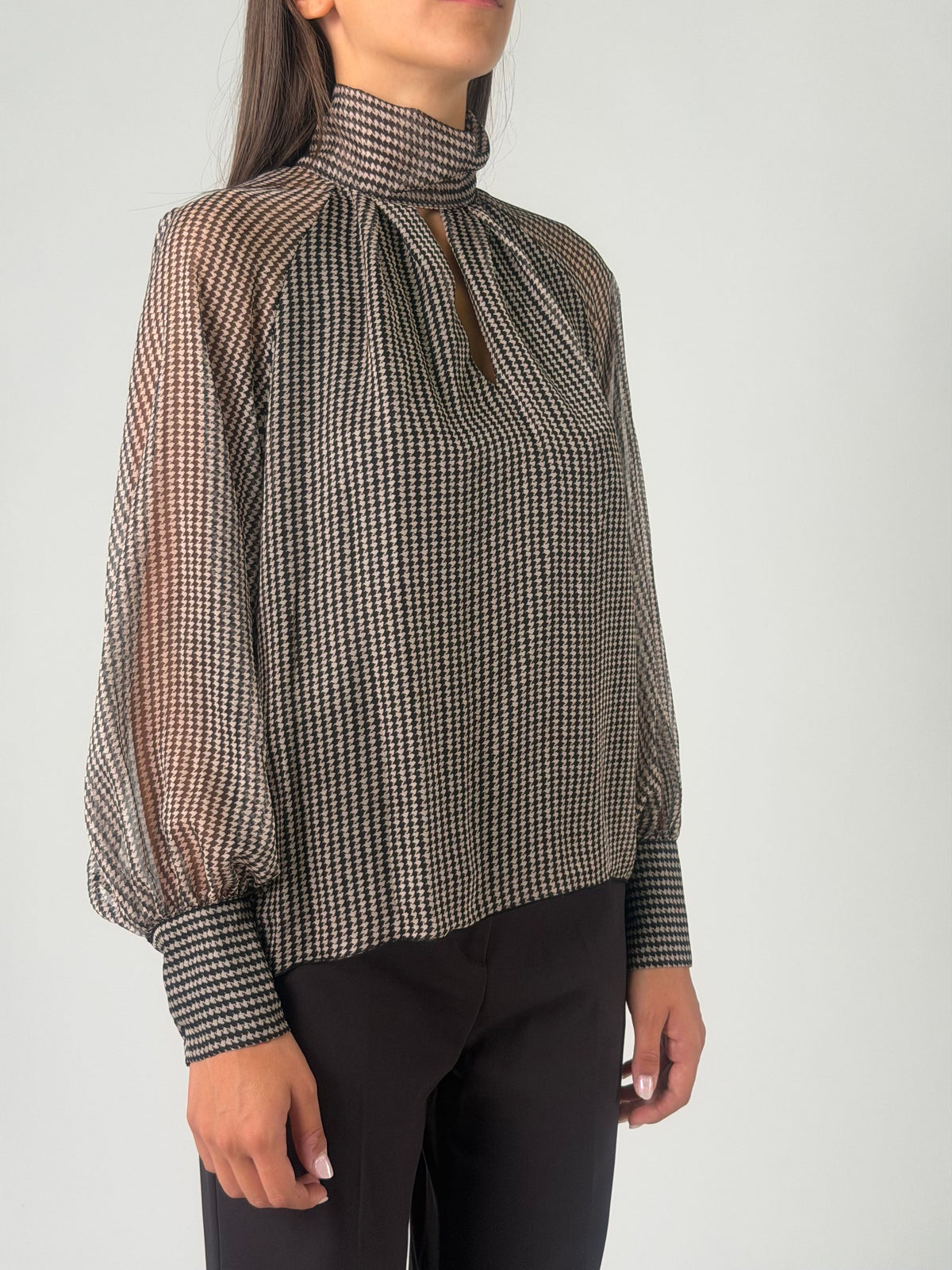 Blusa ml pied de poule