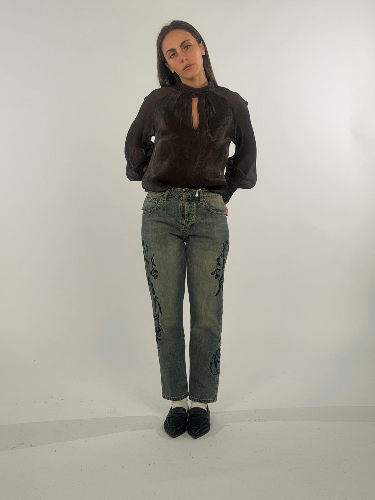 Jeans ricamato