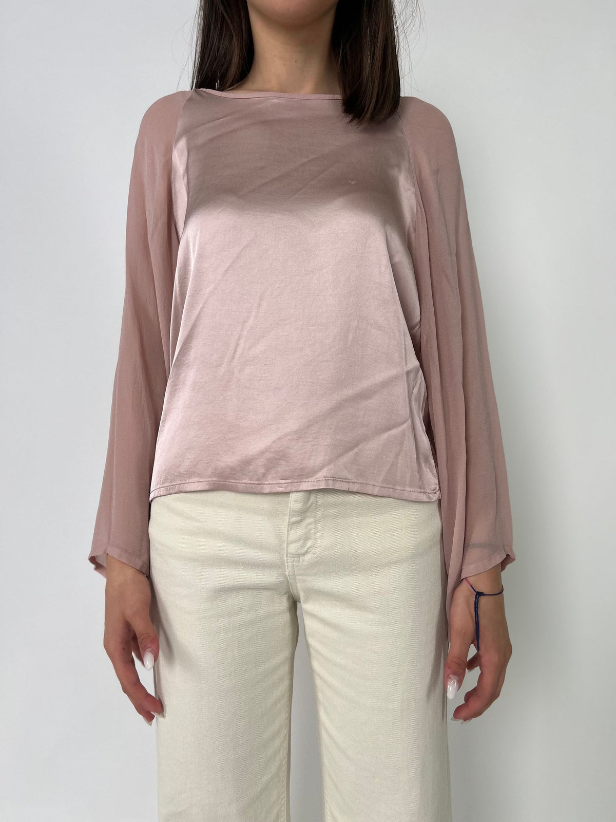Blusa in Viscosa effetto raso con ml ampia