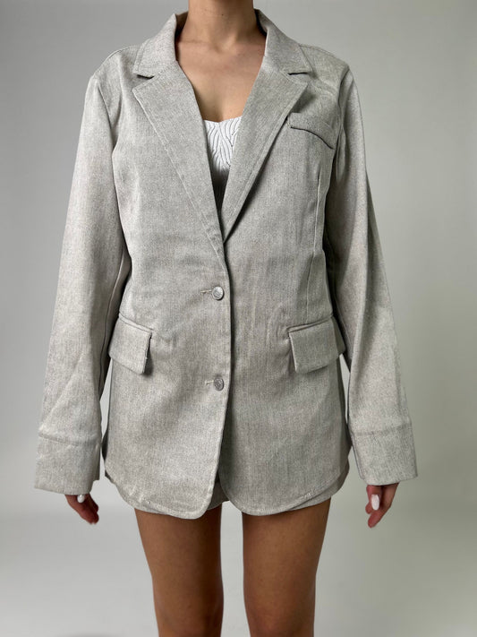 Giacca beige laminata
