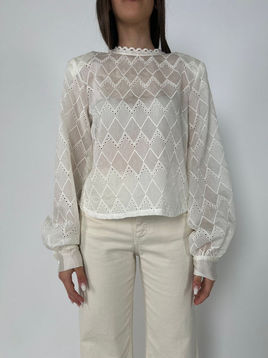 Blusa ml ricamo rombo