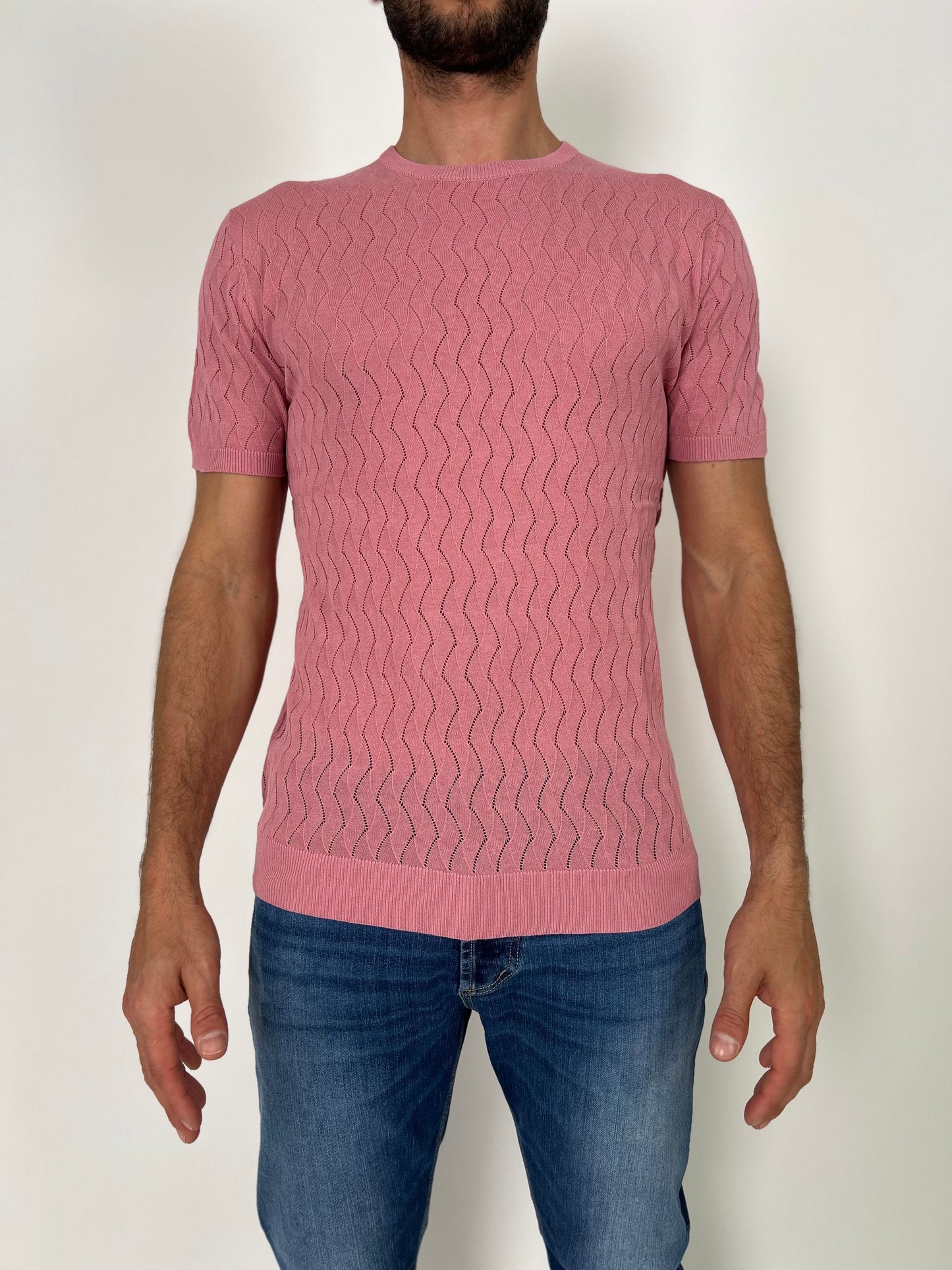 Maglia mm girocollo traforata