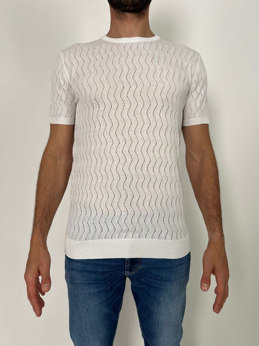 Maglia mm girocollo traforata