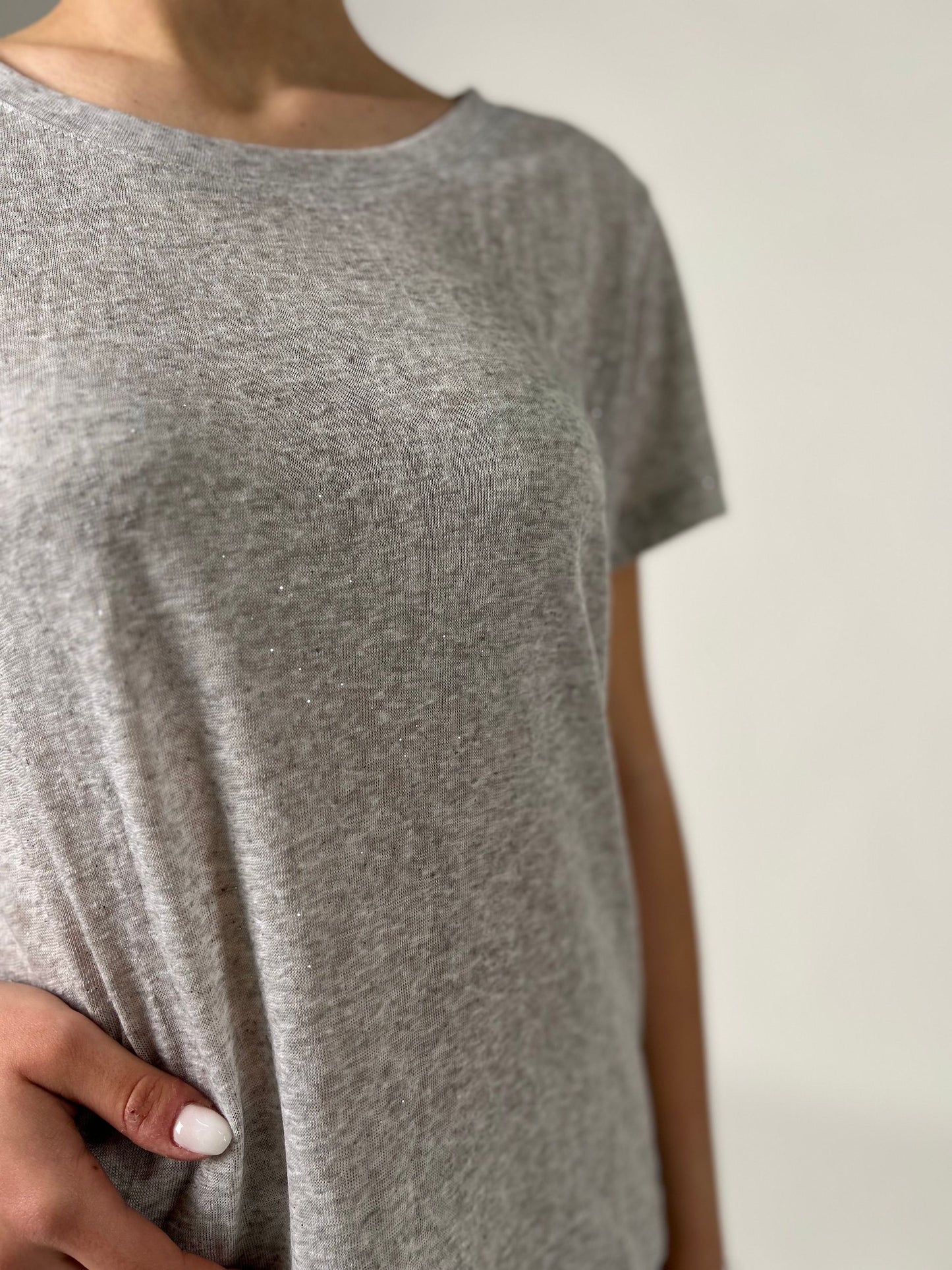 T-shirt mm glitterata argento