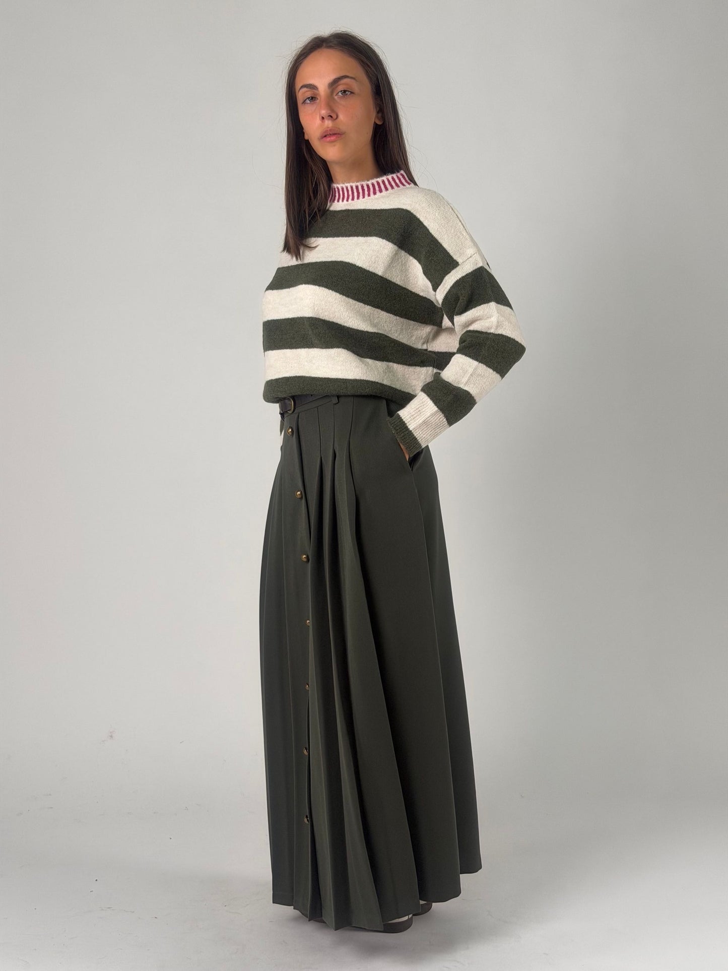 Maglia girocollo a righe