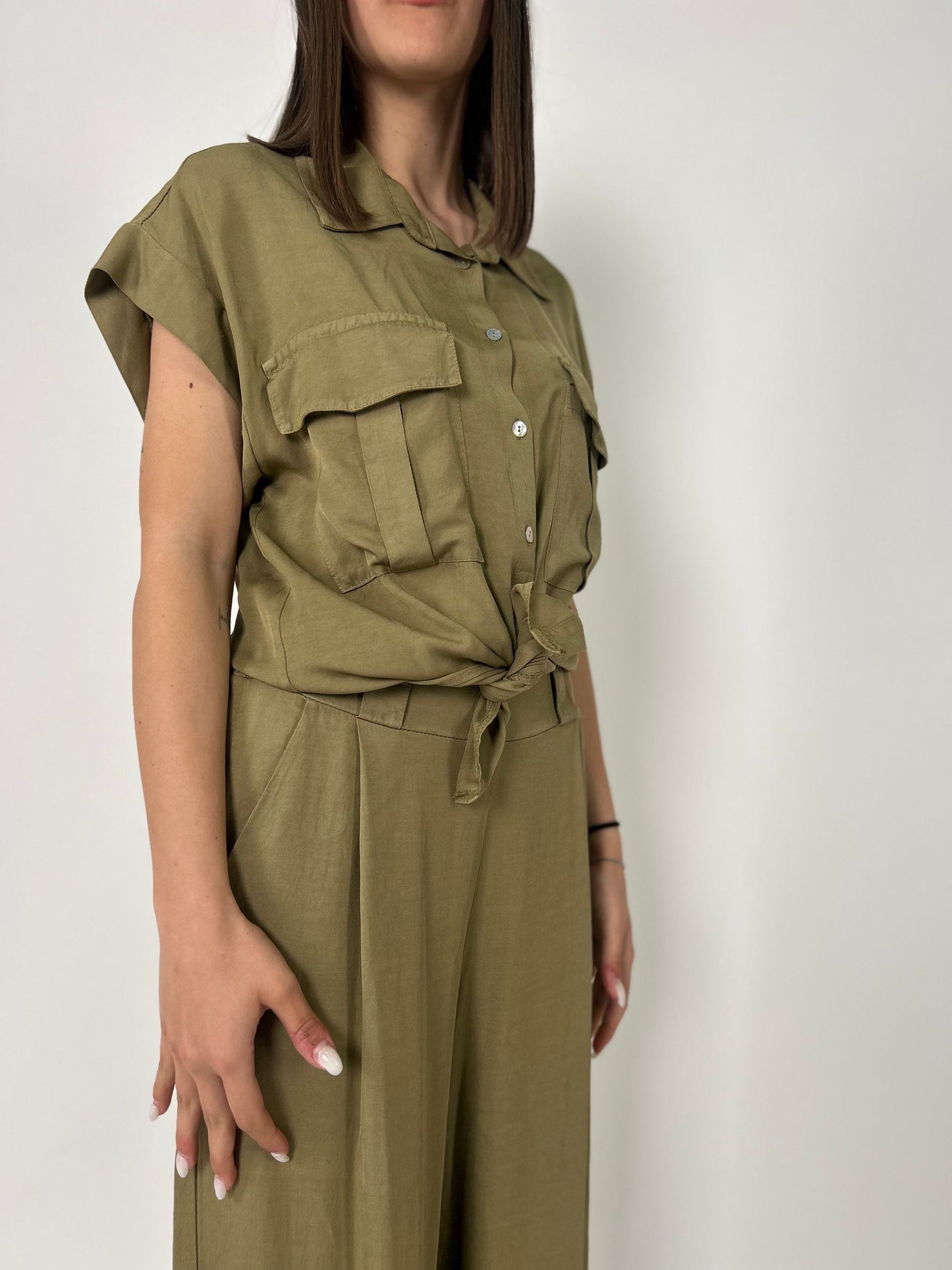 Camicia Viscosa/lino a mm scesa