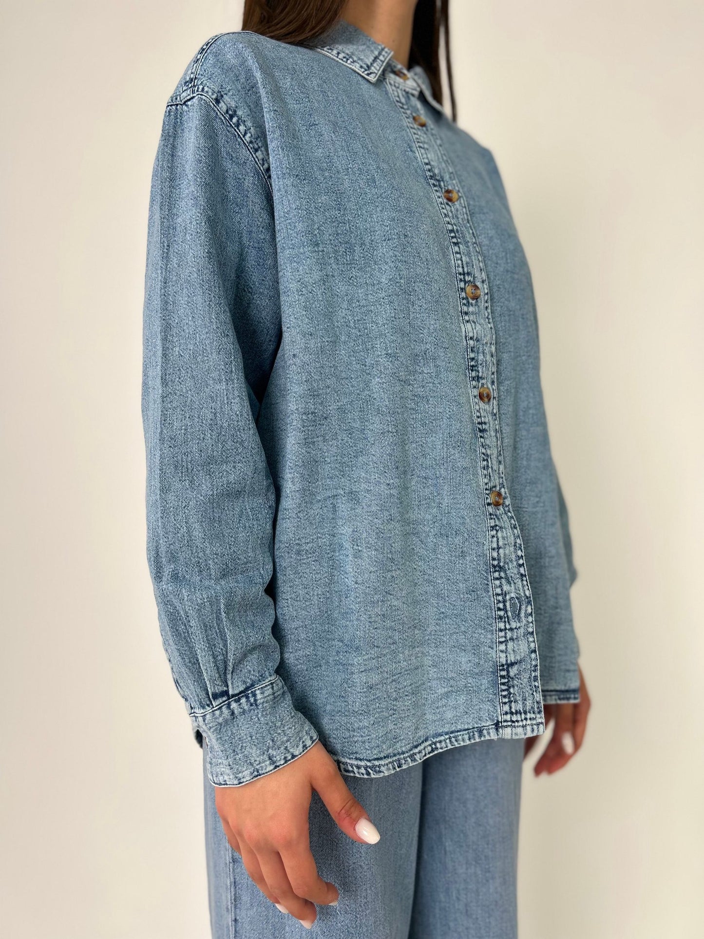 Camicia ml over in cotone jeans