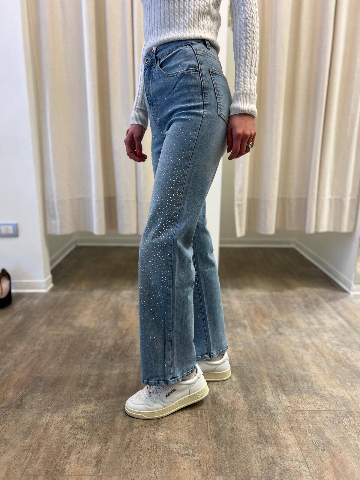 Susy Mix Jeans dritto con strass DENIM