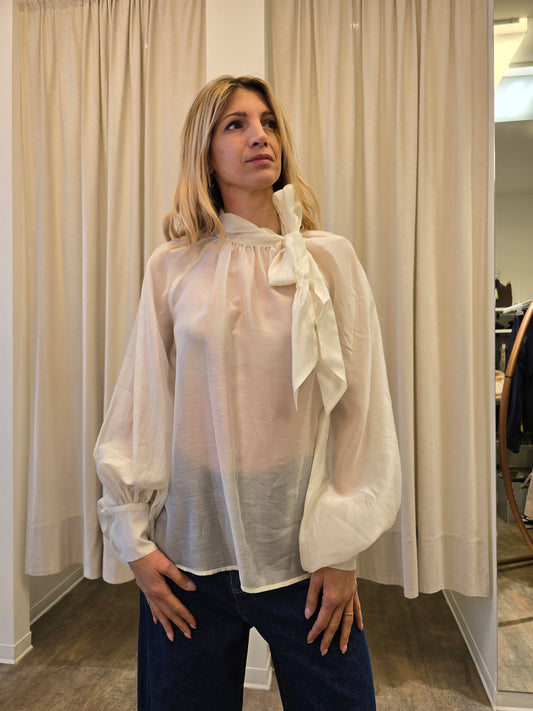 Tensione In Blusa con fiocco BIANCO