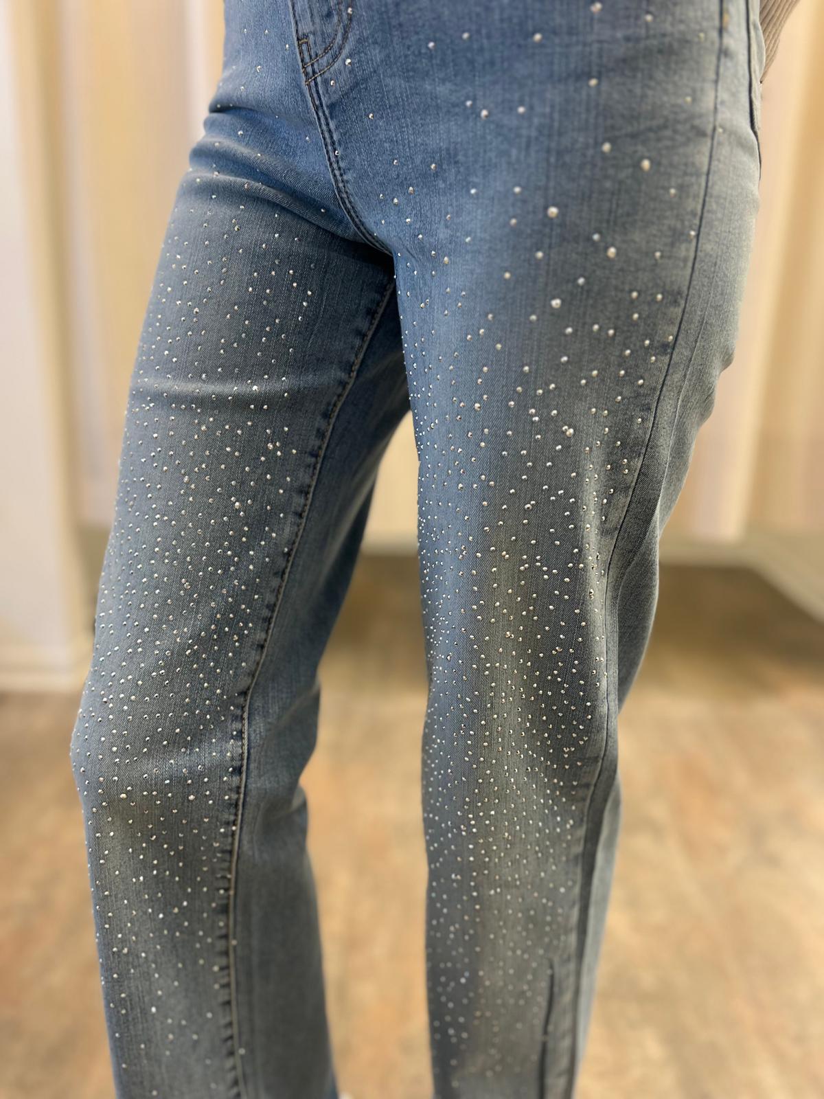 Susy Mix Jeans dritto con strass DENIM