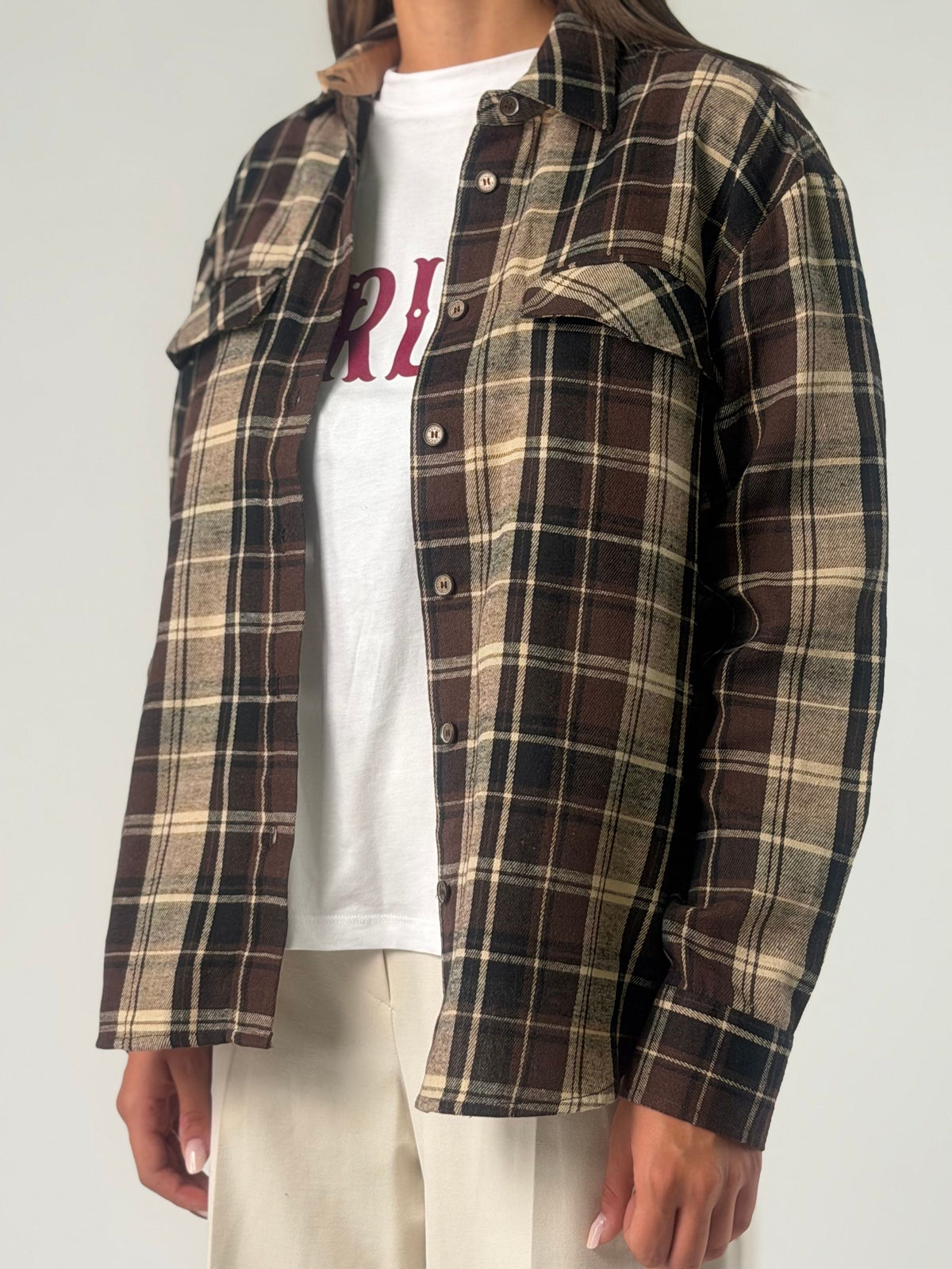 Camicia ml tartan con tasche