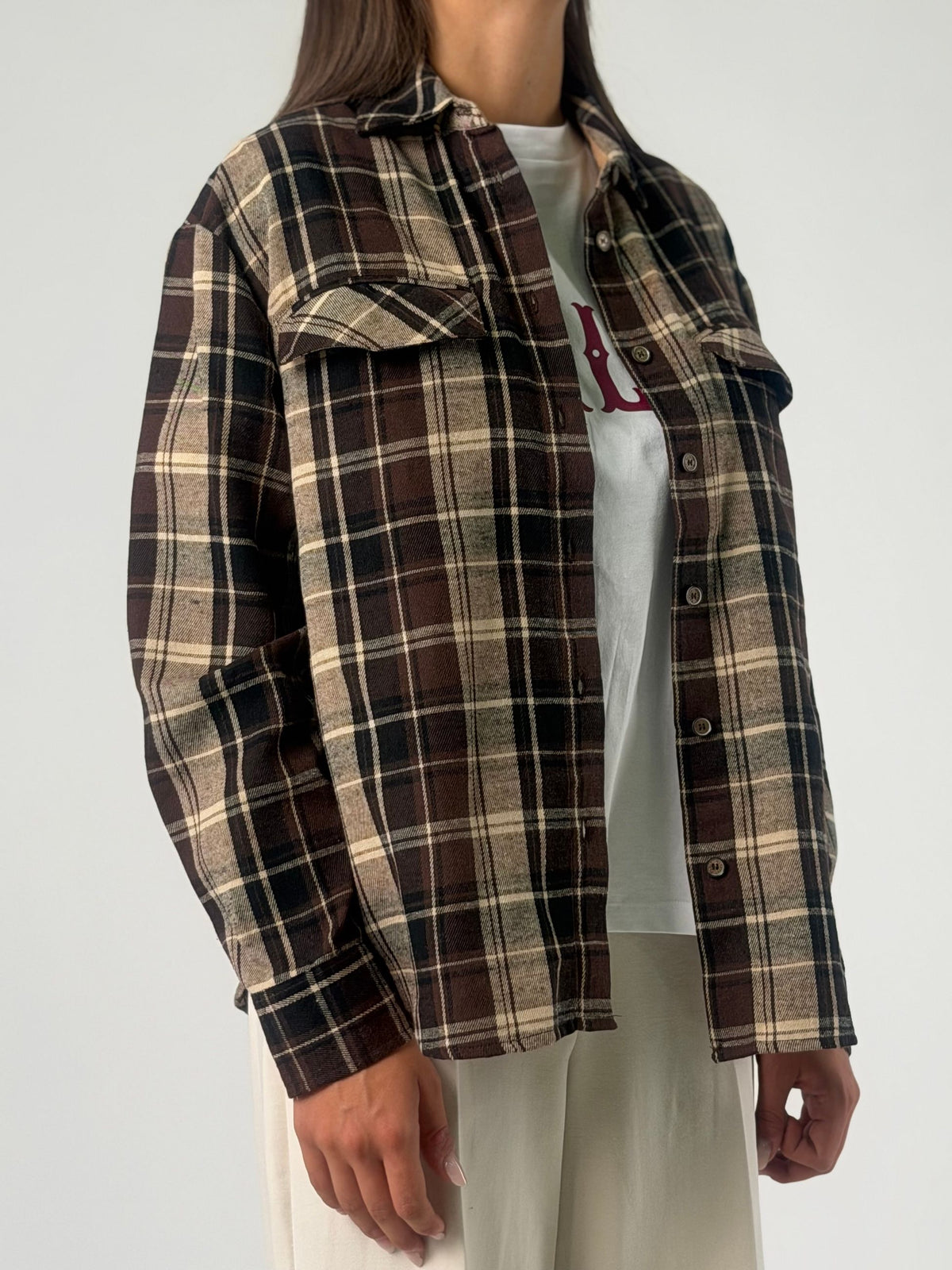 Camicia ml tartan con tasche
