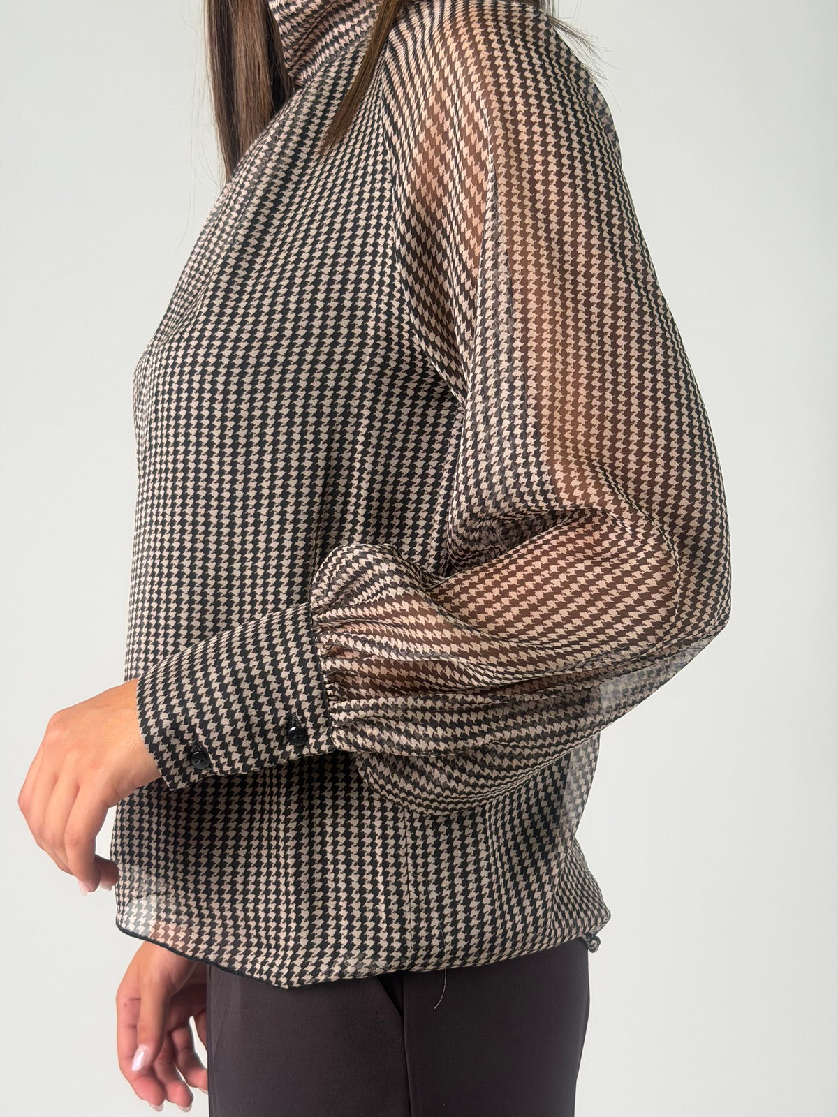 Blusa ml pied de poule