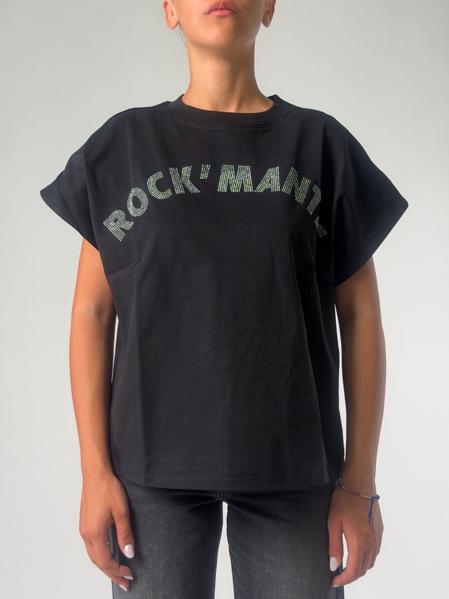 T-shirt mm con scritta in punti luce