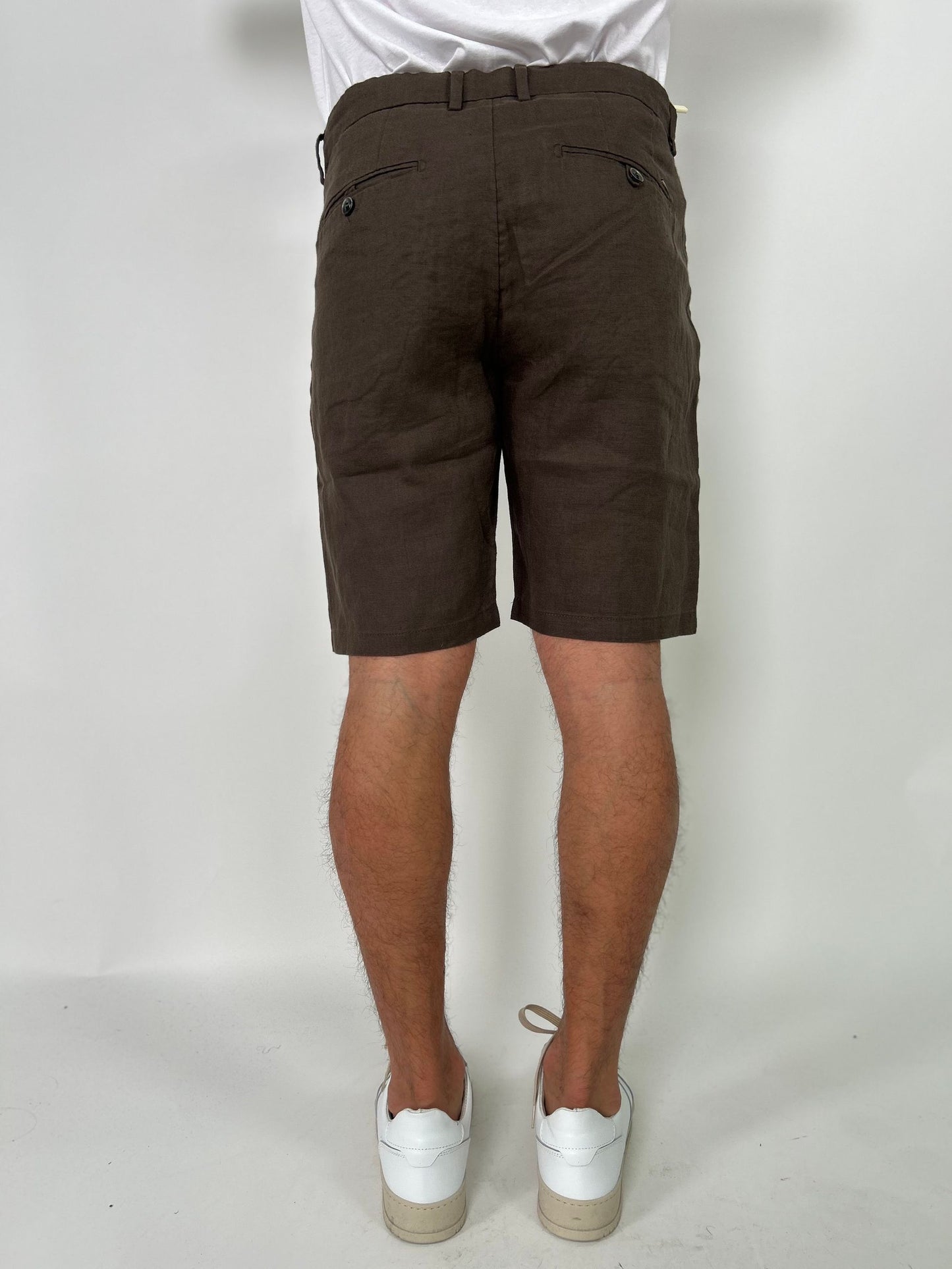 Bermuda in lino con coulisse