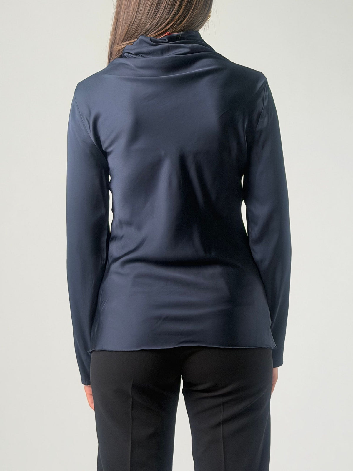 Blusa ml in viscosa con collo