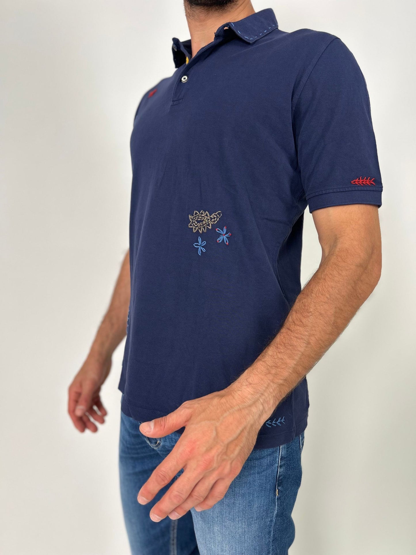 Polo mm piquet con ricami